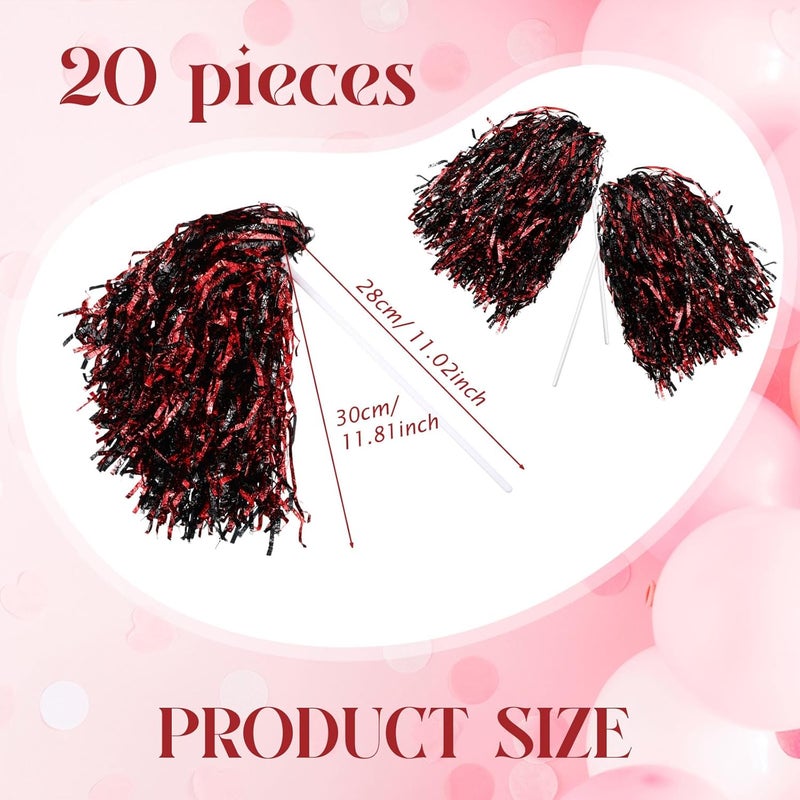 PullCrease 20 Pcs School Spirit Shakers Bulk, Cheerleader Pom Poms for Adults Sports Team Party Dance Football Basketball Volleyball Homecoming Fan Celebration Sporting Event - Image 2
